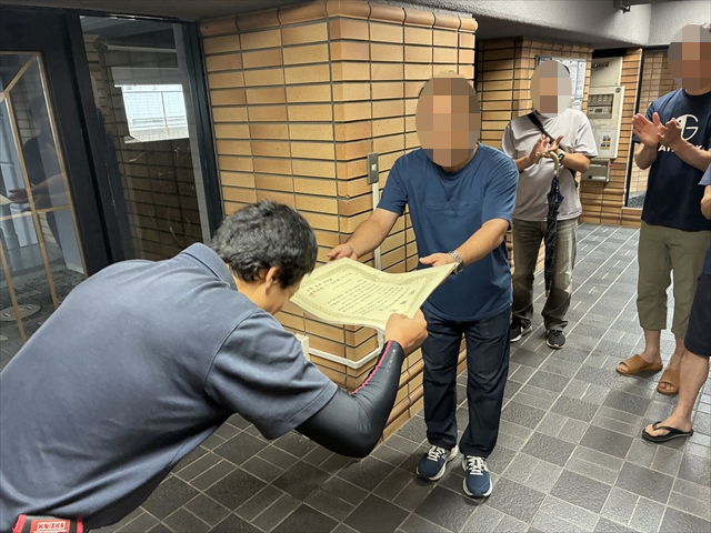 サンシティ清水ガーデンにて感謝状をいただきました 画像